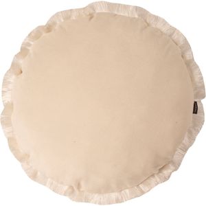 Melody Fringes kussen wit dia 45cm