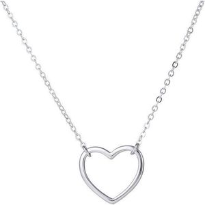 24/7 Jewelry Collection Hart Ketting - Open - Zilverkleurig