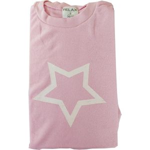 N dames pyjama badstof - Star - Warme winter pyjama - 42 - Roze
