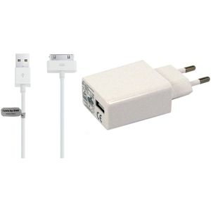 OneOne 2A lader + 1,0m OneOne USB kabel. TUV / GS 100% veilig. Universele oplader adapter past op Apple iPhone 3G, 3Gs, iPhone 4, 4s, iPad 1, iPad 2, iPad 3, iPod Classic, iPod Mini, iPod Nano 1, 2, 3, 4, 5, 6, iPod Touch 1, 2, 3, 4