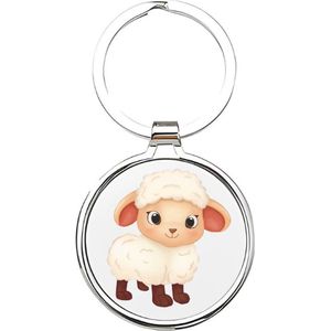 Akyol - Schapen Sleutelhanger - schaap - Dierenliefhebbers - Lammetje - Kinderboerderij - dieren - boerderijdieren - lam - schaapje - cadeau voor een dierenliefhebber - sheep - schapenboer - wol - 4 x 7,5 CM