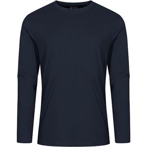 Donker Blauw t-shirt lange mouwen merk Promodoro maat M