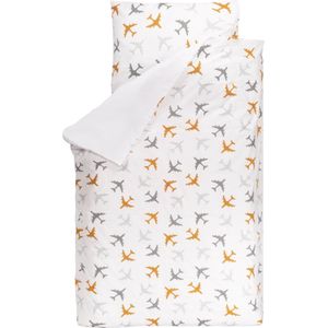 BINK Bedding Dekbedovertrek Planes Oker 1-persoons 140 x 200/220 cm (+ 1 kussensloop 60 x 70 cm)