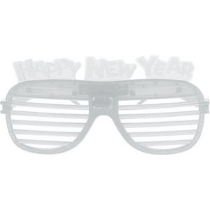 LED shutter bril transparant - Happy New Year - Feestbril - Oud en Nieuw - Lichtgevende bril - Accessoires