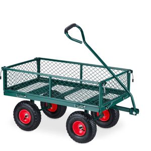 Relaxdays bolderkar luchtbanden - 200 kg - transportkar staal - tuinwagen - bolderwagen