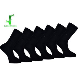 6 Paar Premium Zwarte Heren & Dames Bamboe Sokken - Comfortabel, Ademend en Hypoallergeen - Naadloze Sokken