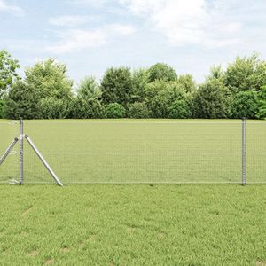 vidaXL - Gegalvaniseerd - Draadhek - met - 13 - Palen - 0.4x100 - m - Gegalvaniseerd - Staal