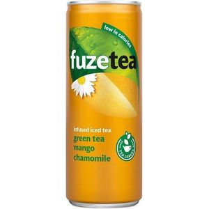 Fuze Tea Green Tea Mango Chamomile Blikjes 25cl Tray 24 Stuks