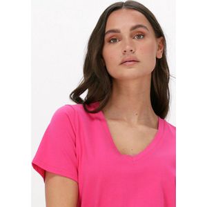 CC Heart Organic Cotton V-neck Tshirt Tops & T-shirts Dames - Shirt - Roze - Maat XS
