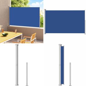 vidaXL Tuinscherm uittrekbaar 220x300 cm blauw - Windscherm - Windschermen - Zijscherm - Zijschermen