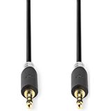 Nedis Stereo-Audiokabel - 3,5 mm Male - 3,5 mm Male - Verguld - 5.00 m - Rond - Antraciet - Doos