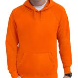 Oranje hoodie / sweater met capuchon - heren - raglan - basics - hooded sweatshirts - Koningsdag / EK en WK supporter M