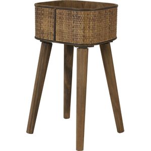 Light & Living Bloempot + standaard Canya - Hout - 32,5x29x60,5cm