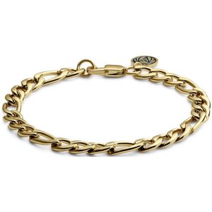 Lucleon - Heren - Roestvrij Staal Schakelarmband - Goudkleurig