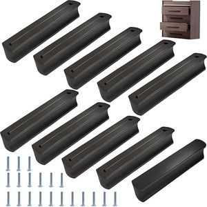 Taipintee 10 stuks meubelgrepen zwart 96 mm, handgrepen voor keukenkasten, ronde kop type roestvrij stalen deurgrepen, met 20 schroeven, voor kasten, badkamers, keukens, slaapkamers