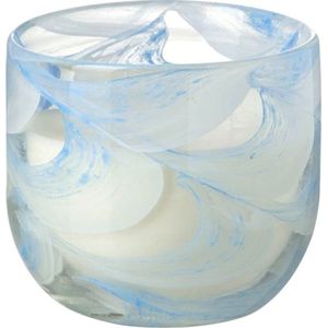 Parlane kaars Votive in glas blauw 11,5 cm - kaarsen in glas - drie lonten kaars - kaars in pot - kaars van wax - decoratieve kaars