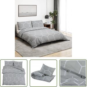 The Living Store Dekbedovertrekset 140x200 cm katoen grijs - Dekbedovertrek - Katoen - Grijs - Tweepersoons - Bedding
