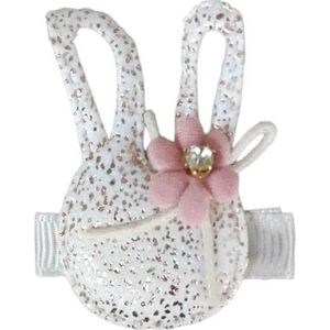 Haarspeldje Meisje Bunny - Pasen - Haaraccessoires Pasen - Wit