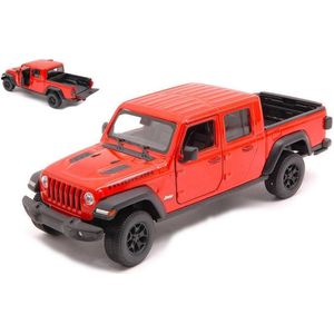 Jeep Gladiator 2020 (Oranje) (10 cm) 1/34 Welly - Modelauto - Schaalmodel - Miniatuurauto - Speelgoed voor kinderen jongens meisjes - Sinterklaas Kerst Cadeau - Speelgoedauto