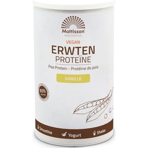 Mattisson - Erwten Proteïne Poeder Vanille - 77% Eiwitgehalte - Vegan Eiwitpoeder - 350 Gram