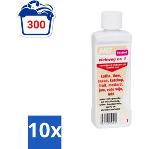 HG - Textiel - Vlekweg 1 - Vlekkenverwijderaar - 34 g - Bulkverpakking - 10 stuks