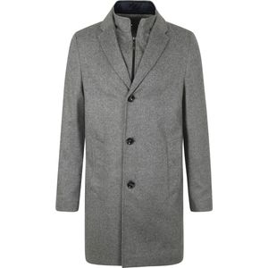 Suitable - K150 Coat Wolmix Grijs - Heren - Maat 48 - Modern-fit