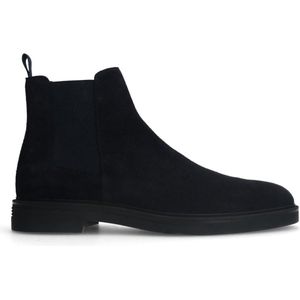 Manfield - Heren - Donkerblauwe suède chelsea boots - Maat 46