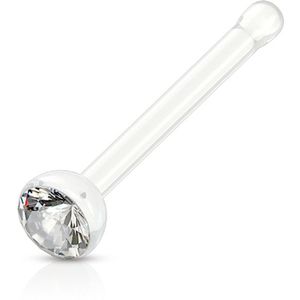Neus piercing acryl steen wit