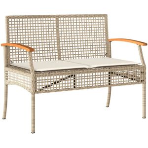 vidaXL Tuinbank - Poly Rattan - Acaciahout - Beige Tuinbank - Bank - Buitentijnen - Lounge Set - Relaxen