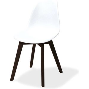 Keeve Stapelbare stoel grijs, berkenhouten frame en kunststof zitting - SET VAN 4