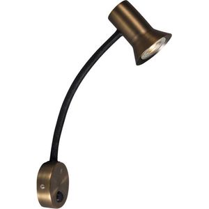 QAZQA karin - Moderne Wandlamp met flexarm voor binnen - 1 lichts - D 90 mm - Brons - Woonkamer | Slaapkamer | Keuken