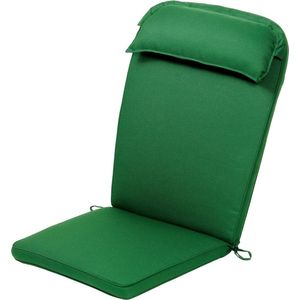 Stoelkussen met hoge rugleuning - zitkussen voor dekstoel ligstoel - zitkussen voor tuinstoelen, strandstoel, schommelstoel - groen