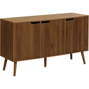 sweeek - Opbergkast in houtdecor met 3 deuren en 3 legplanken, 120cm