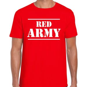 Red army/Rode leger supporter/fan t-shirt rood voor heren - EK/WK/Belgie supporter shirt L