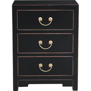Fine Asianliving Chinees Nachtkastje Onyx Zwart - Orientique Collectie B45xD30xH60cm Chinese Meubels Oosterse Kast