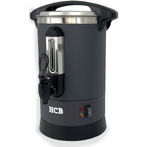HCB® - Professionele Horeca Percolator - 5,3 liter - 35 kopjes - zwart - 230V - RVS / INOX - Elektrisch koffiezetapparaat - Volautomatische koffiemachine - 30x28x42.5 cm (BxDxH) - 2.4 kg