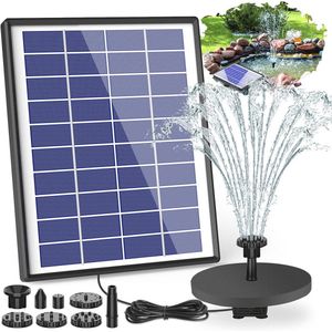 Zonne-energie fonteinpomp met batterij en sproeiers voor vijver en tuin