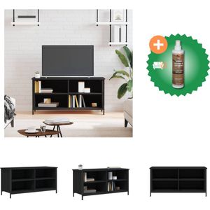 vidaXL Tv-meubel 100x40x50 cm bewerkt hout zwart - Kast - Inclusief Houtreiniger en verfrisser