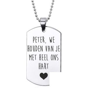 Ketting RVS - Peter We Houden Van Je Met Heel Ons Hart