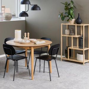 Giga Living - Gradje - Eetkamertafel Rond - Eiken Naturel - Uitschuifbaar