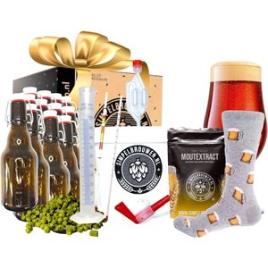 SIMPELBROUWEN® - Luxe Cadeaubox IPA - Bierbrouwpakket - Zelf bier brouwen pakket - Startpakket - Gadgets Mannen - Cadeau - Cadeau voor Mannen en Vrouwen - Bier - Verjaardag - Cadeau voor man - Verjaardag Cadeau Mannen