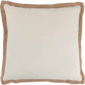 J-Line kussen Boord Geweven Vierkant - polyester - beige