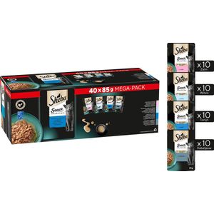 Sheba Kattenvoer Sauce Collection - Natvoer - Vis Selectie in Saus - 40 x 85g Mega Pack