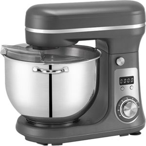 BioloMix® Deegmachine - Keukenmixer 6 Liter - Kneedmachine Keukenmachine 4KG RVS - Deegmixer Zwaar Deeg - Matte Grijs