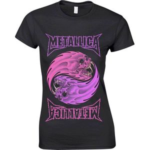 Metallica - Yin Yang Purple Dames T-shirt - L - Zwart