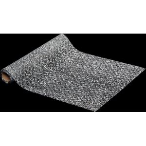 Atmosphera kerst tafelloper - zilver pailletten stof - 28 x 300 cm
