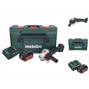 Metabo WVB 18 LTX BL 15-125 Quick accu haakse slijper 18 V 125 mm borstelloos + 1x oplaadbare accu 10.0 Ah + lader + metaBOX