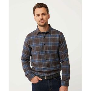 Brushed Check Shirt Mannen - Navy - Maat S