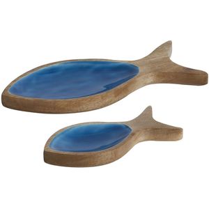 Marine Business Cocoa blauwe Serveerschalen Vis - set van 2 stuks