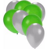 30x ballonnen zilver en groen